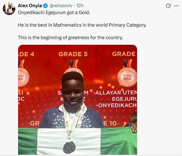 Screenshot showing award details