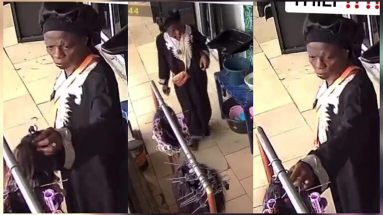 Elderly Woman Caught on Camera Taking Wig from Salon – Viral CCTV Footage
