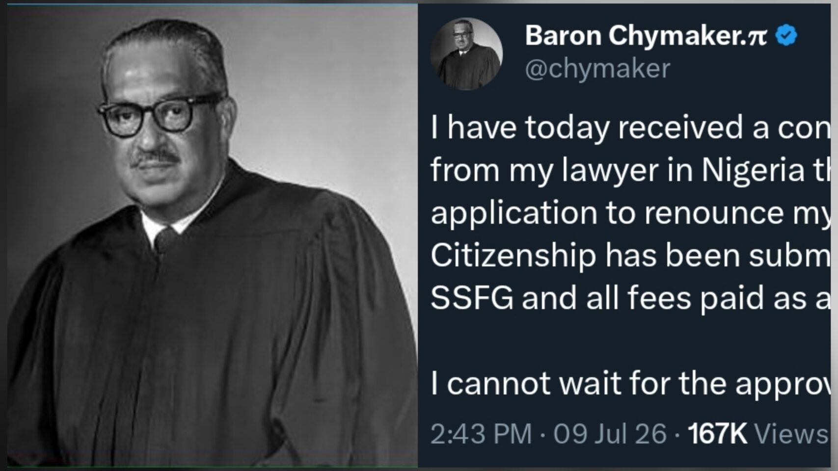 UK-Based Nigerian Lawyer Baron Begins Process to Renounce Nigerian Citizenship