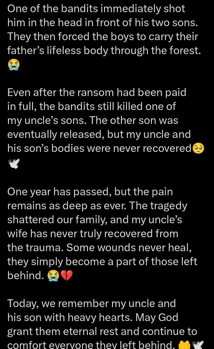 Another screenshot of the online conversation regarding the abduction