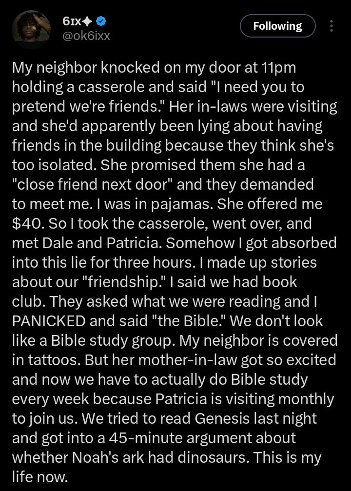 Screenshot showing social media reactions to the Bible study story
