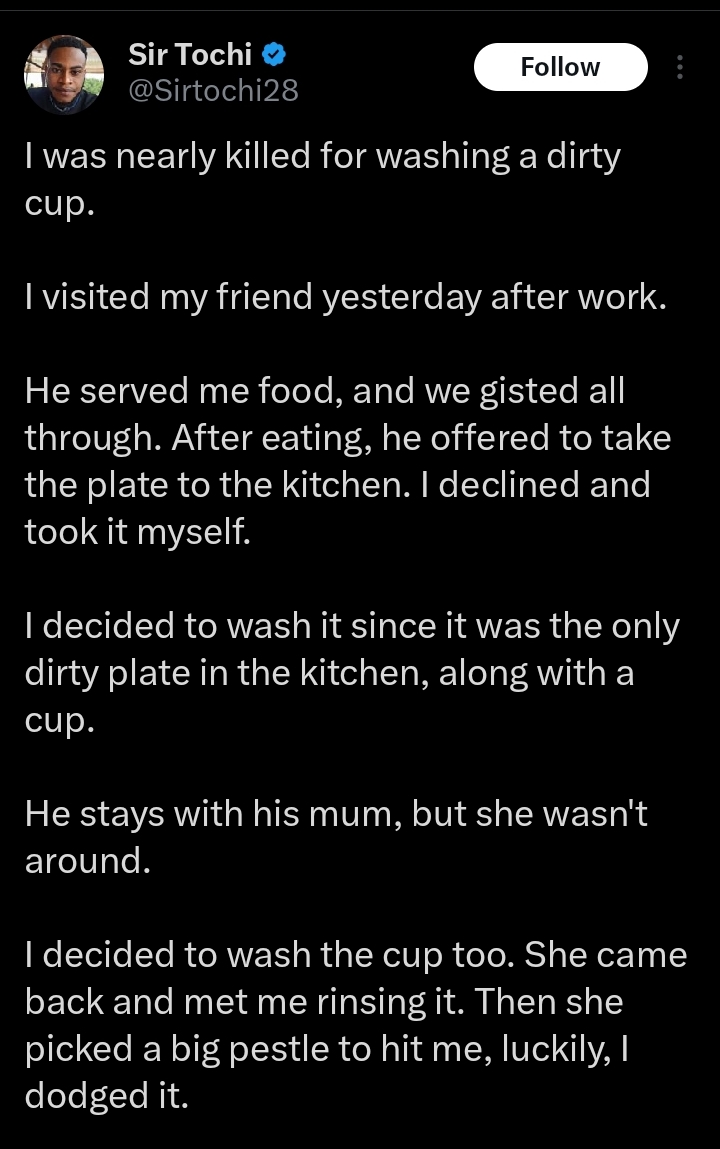 Screenshot of the X post showing the story