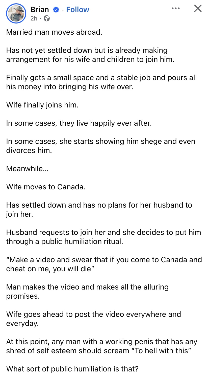 Screenshot of the viral vow video post
