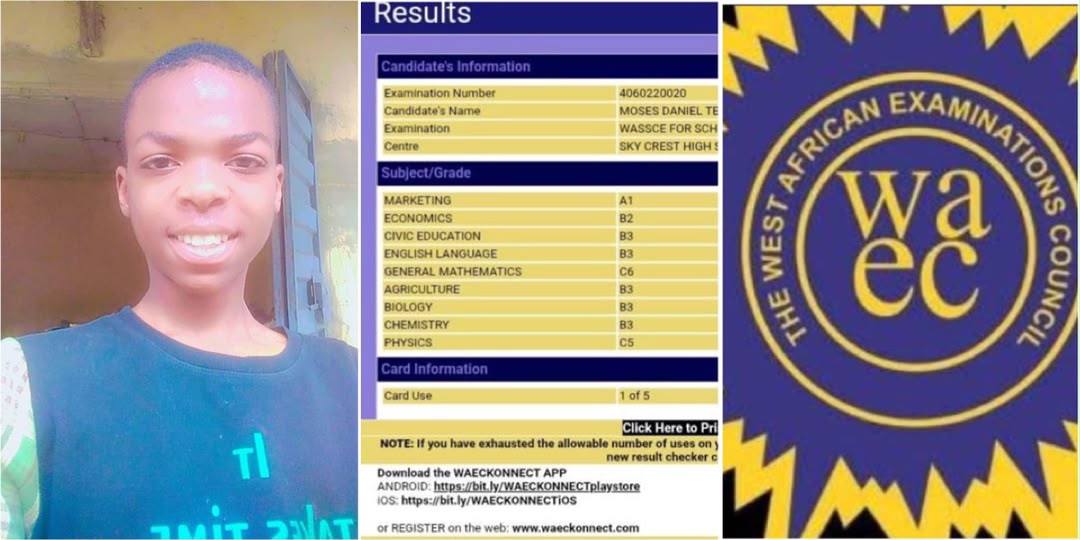 2026 WAEC: Boy who wants to study medicine shares result online