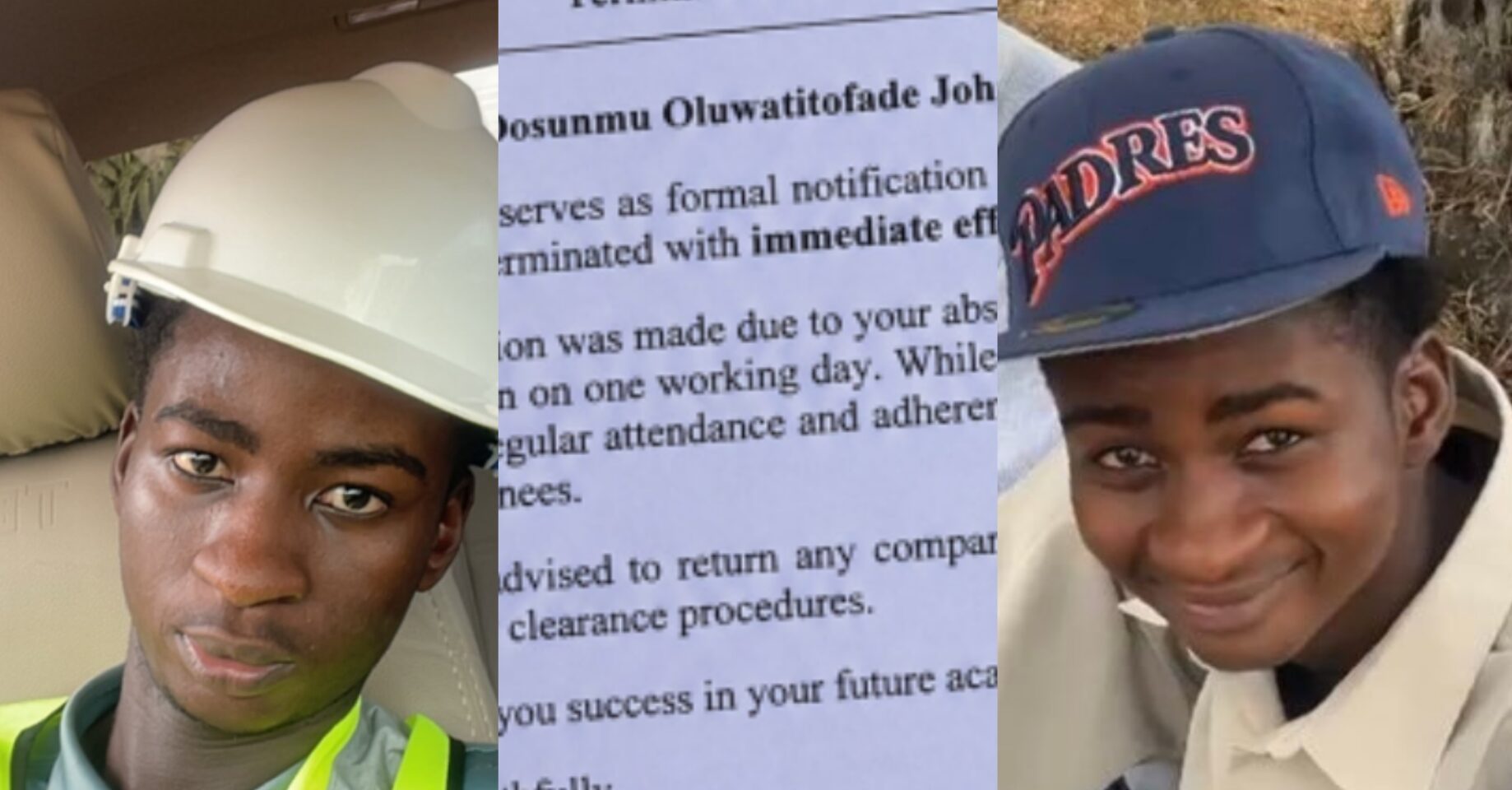 IT Student Shares Supervisor's Termination Letter Online After One-Day Absence