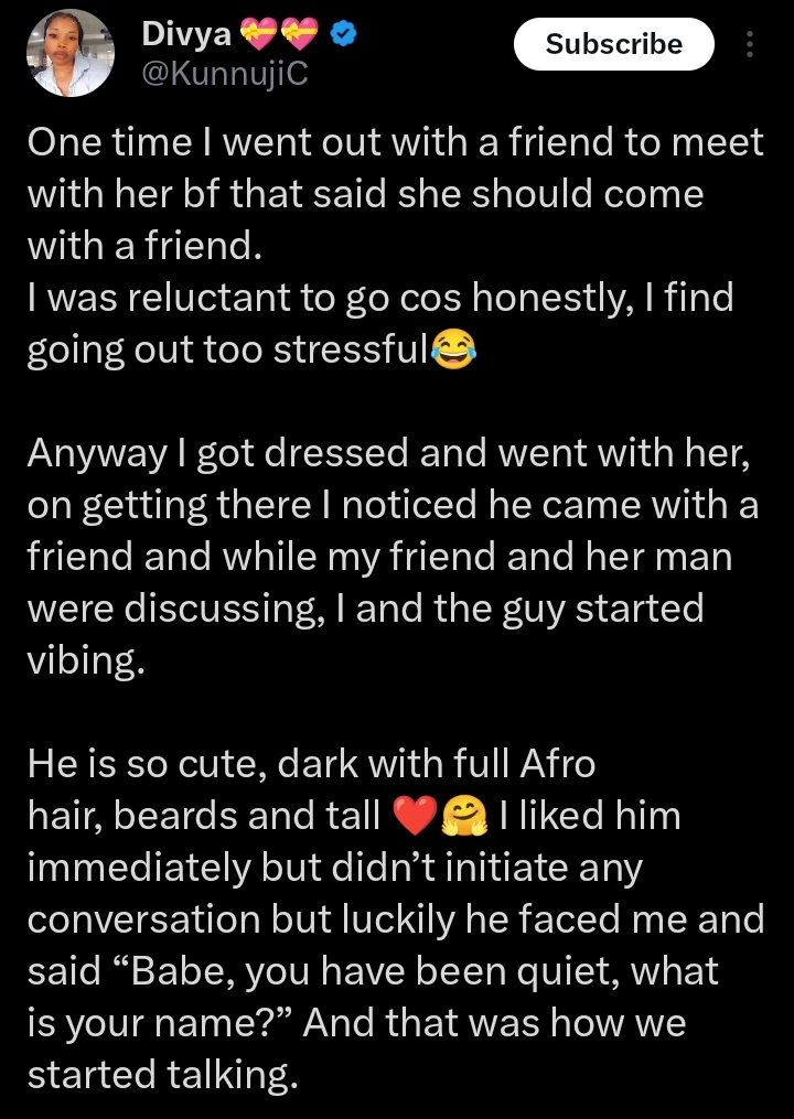 Screenshot of the lady's X post explaining the block