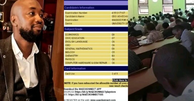 Lawyer Posts Brother’s WAEC Result Online, Sparks Debate Over One Subject Grade